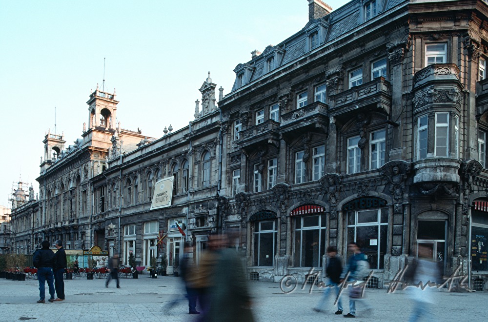 pedestrians on the main square