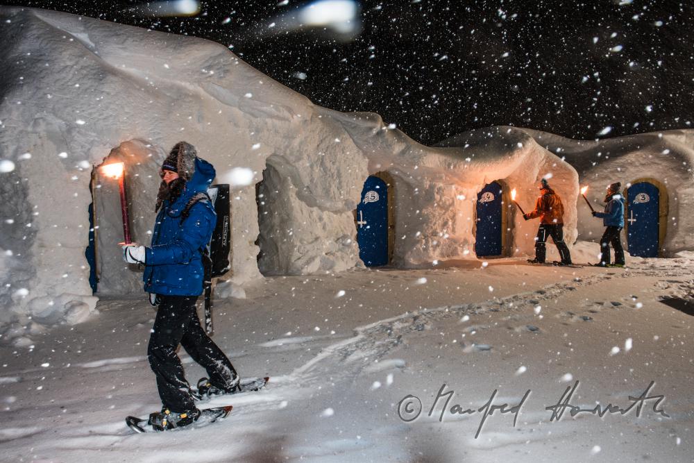 guests of the igloo hotel at the 