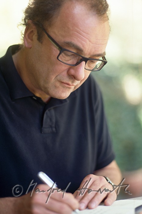 writer Robert Menasse in his summer house