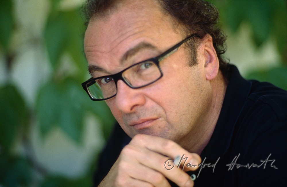 writer Robert Menasse in his summer house