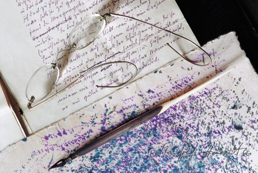 desk and glasses of Peter Rosegger
