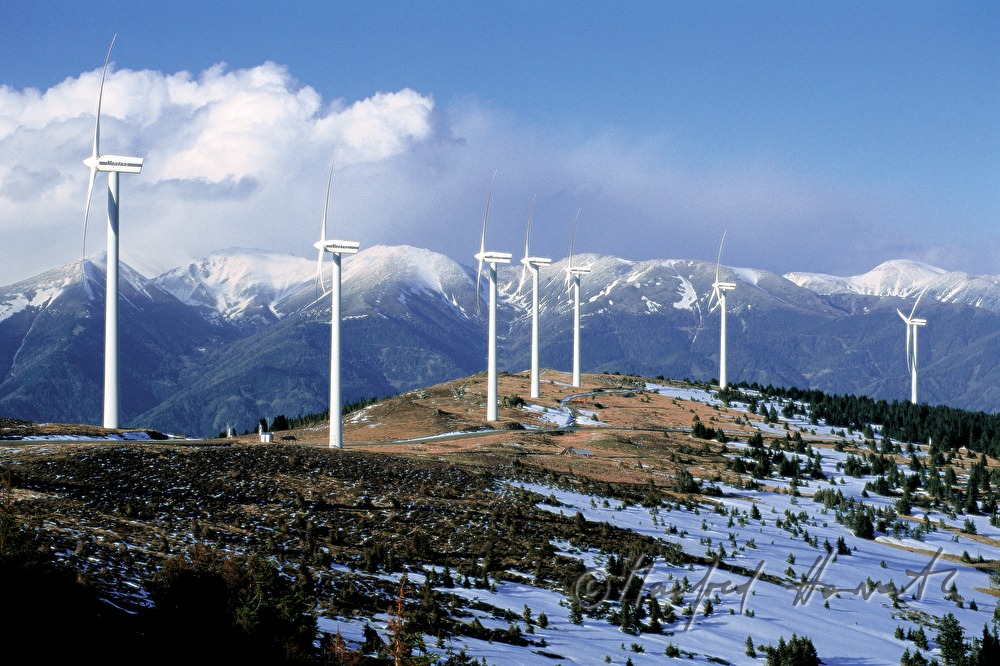 windmills in the Alps