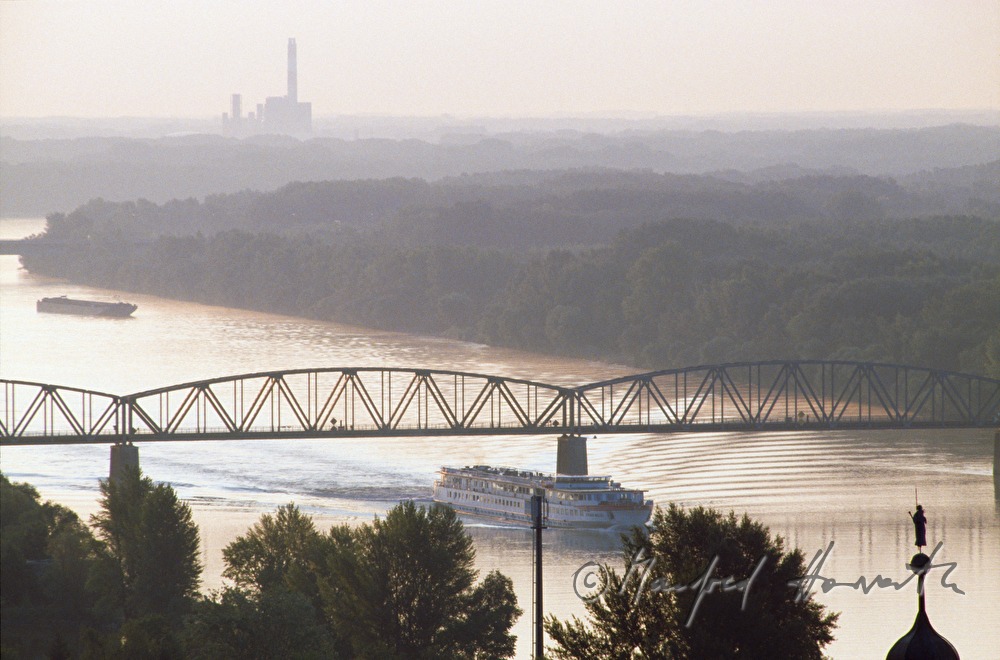 ship passes bridge