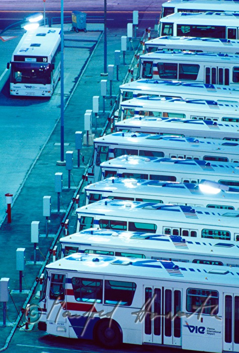 Airport Vienna, parking area for airport-buses