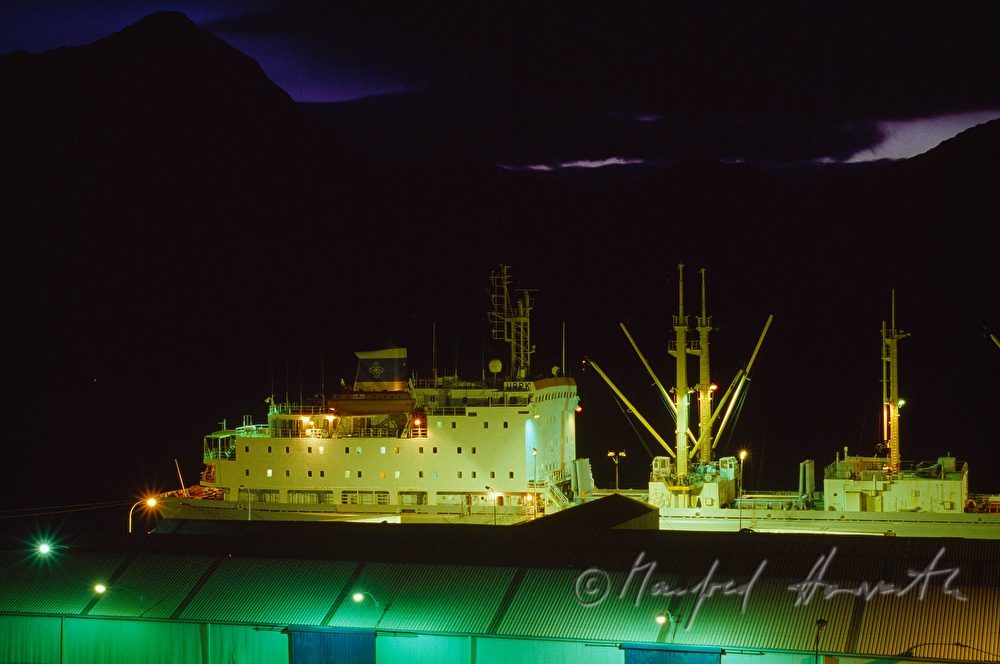 cargo ship in the harbor