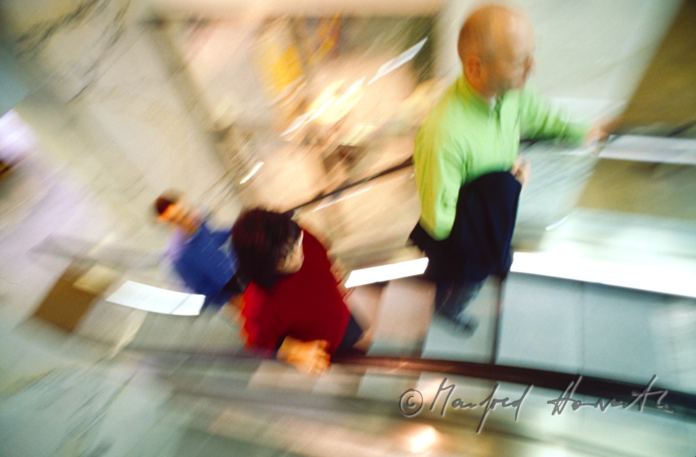 clients using the escalator