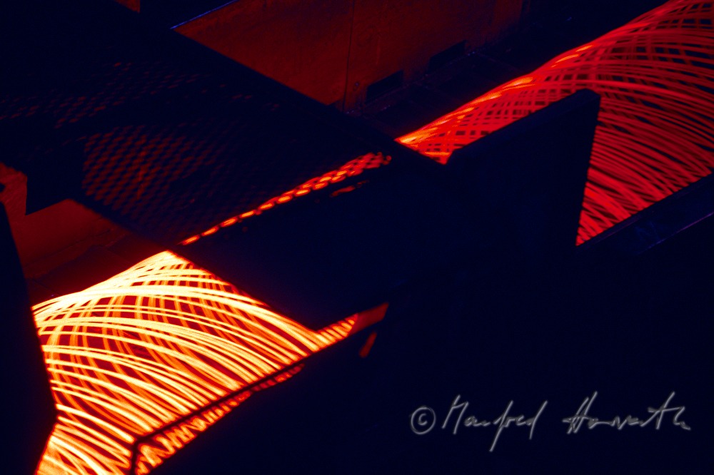 pultrusion of wire (glowing )