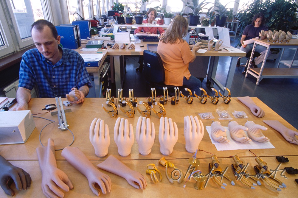 artificial hand replacements on the desk