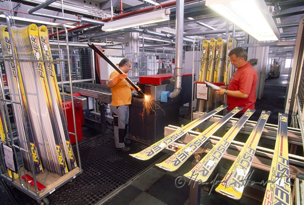 production of skis at FISCHER