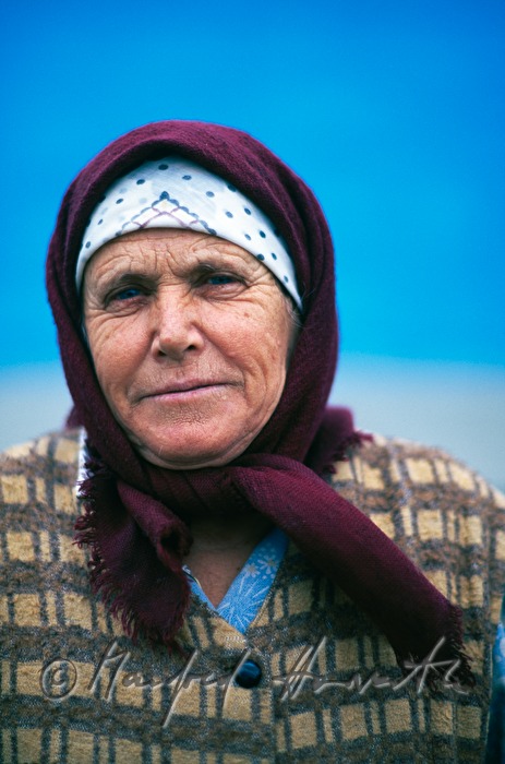 Lipovan woman with traditional headscarf