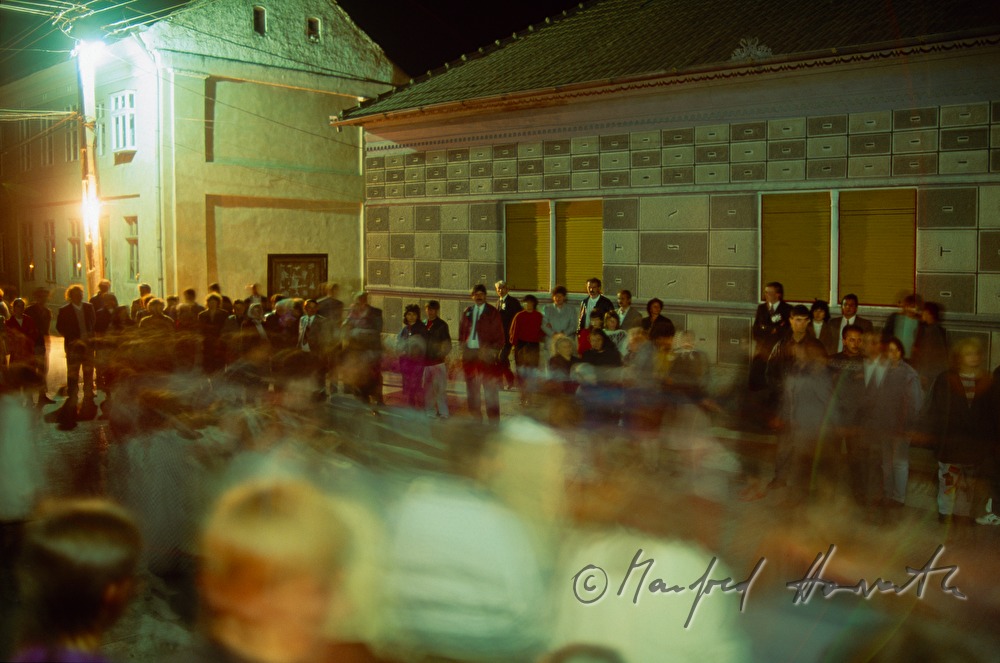 lane of people at a procession