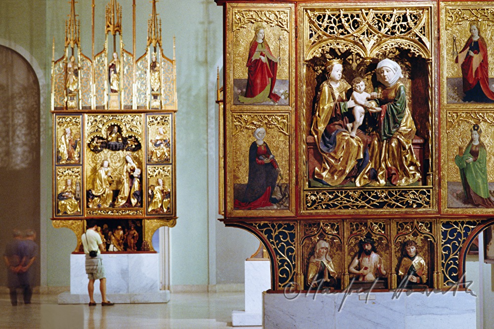 detail of a gothic winged altar