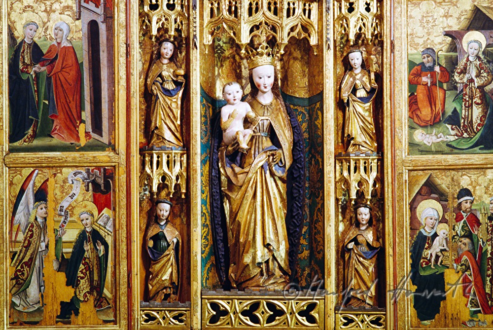 detail of a gothic winged altar