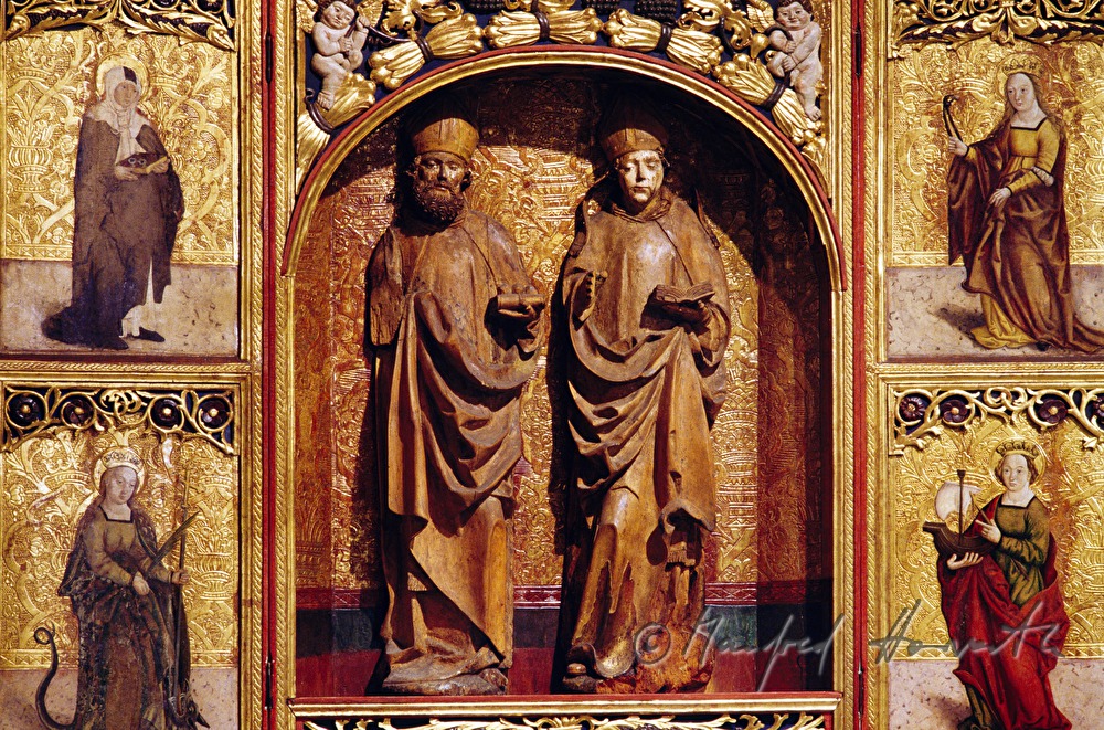 detail of a gothic winged altar