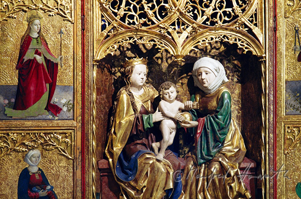 detail of a gothic winged altar
