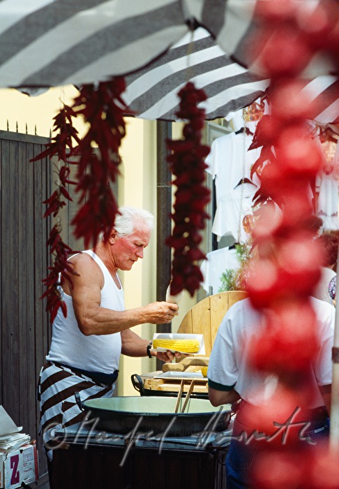 corncob stand at the market