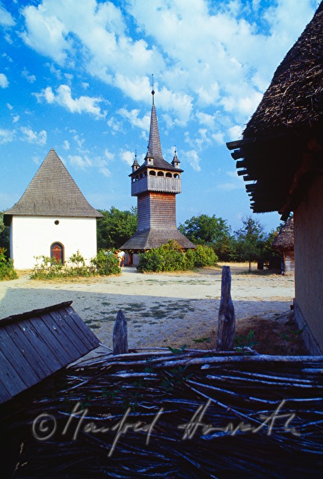 gothic church and bellfry of the village Mánd