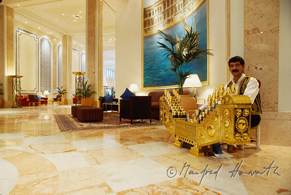 shoe polisher in Hotel Ciragan Palace Kempinski Istanbul