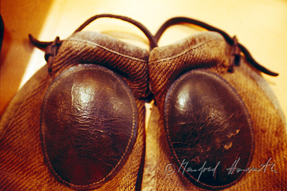 historic knee guard made of leather