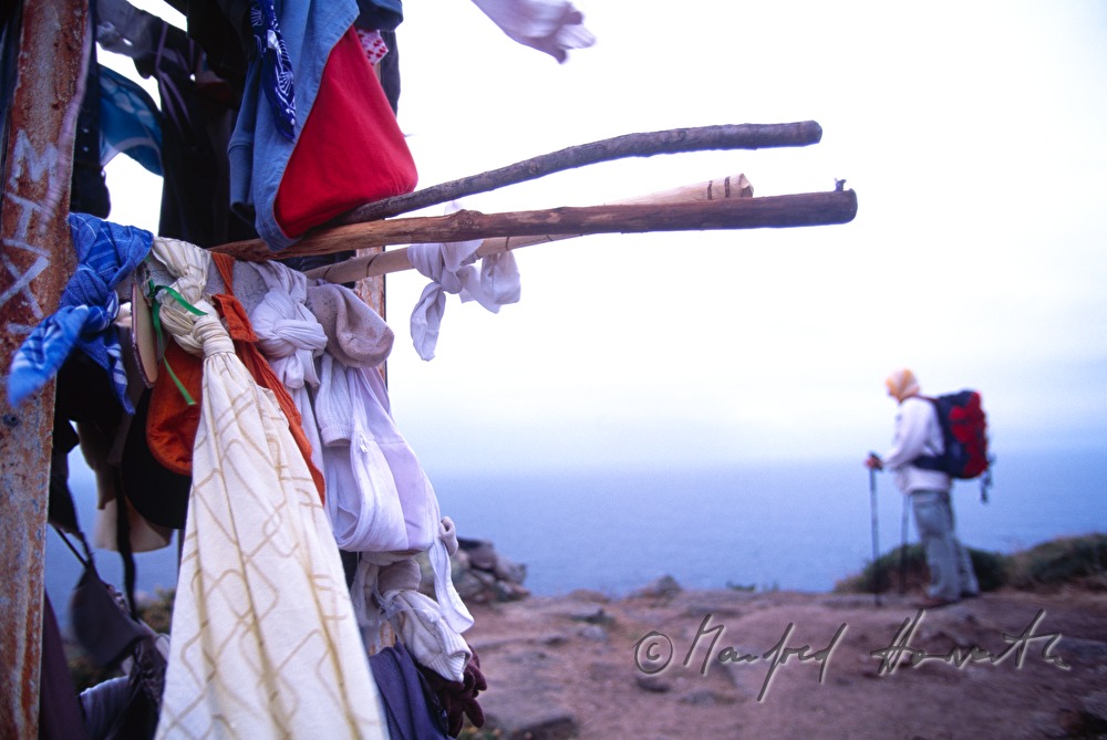 pilgrim on the end of the camino