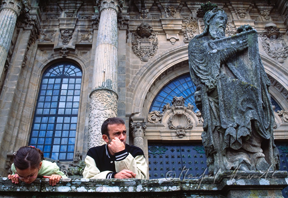 man and girl in front of the Cathedral