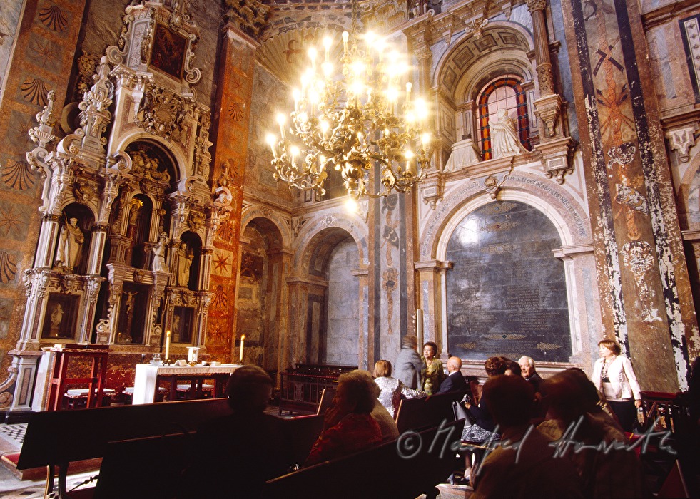 mass in a chapel inside the cathedral