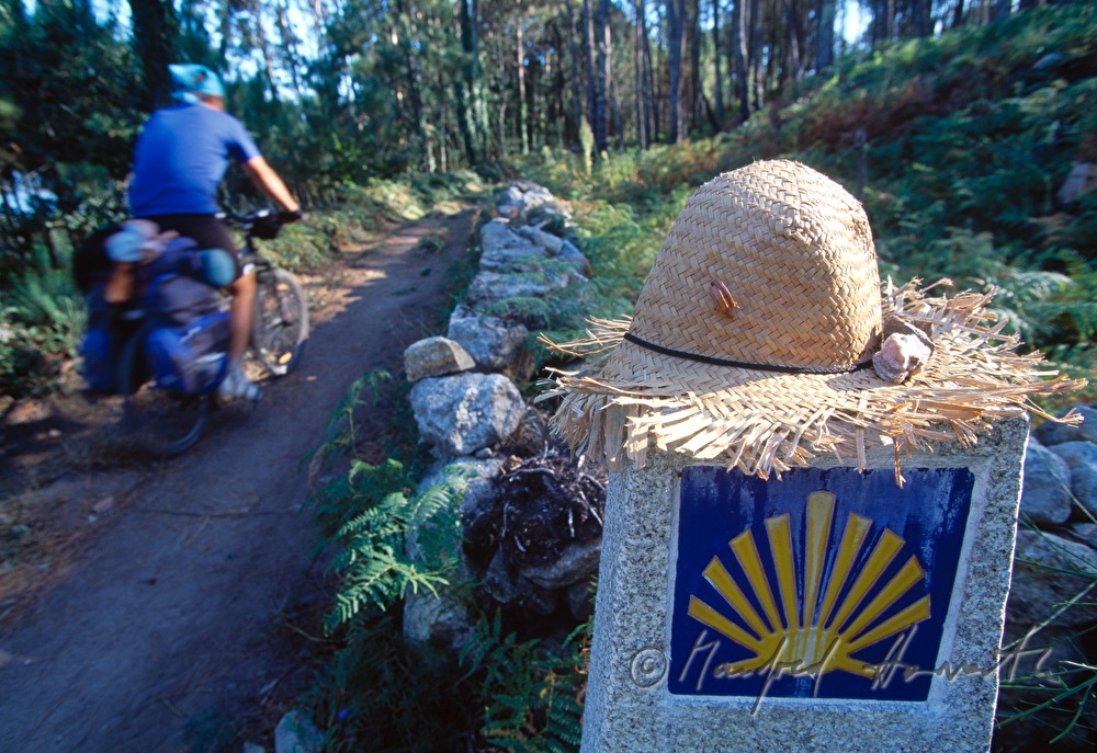 pushbike-pilgrim and trail sign