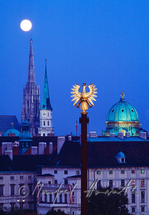 St.Stephen's Cathedral, St.Michael's Church, flagpole and Michaelerkuppel