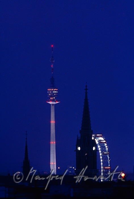 Donauturm (Danube Tower) and Wiener Riesenrad