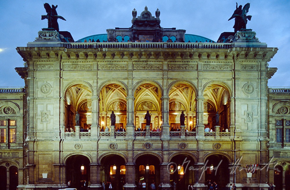 Opera house with evening illumination