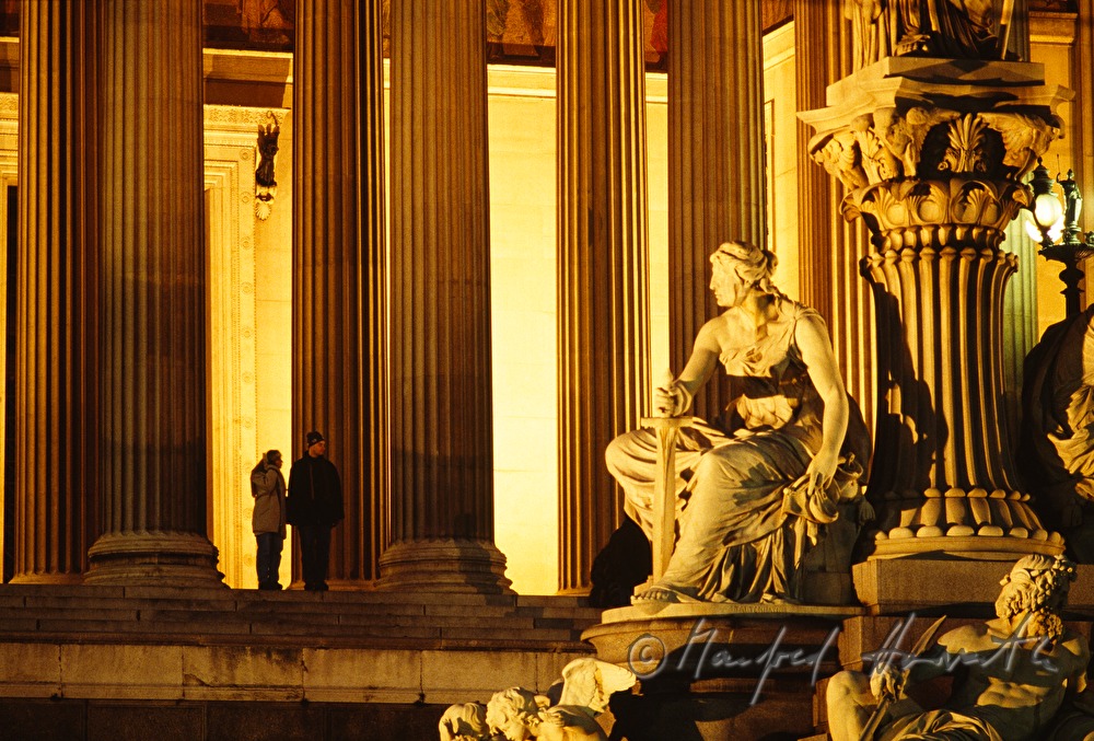 detail of the fountain in front of the Parliament