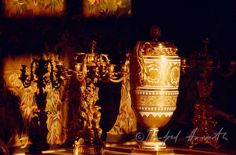 candle holder and vase in the dining hall  (spanish court ceremonial)