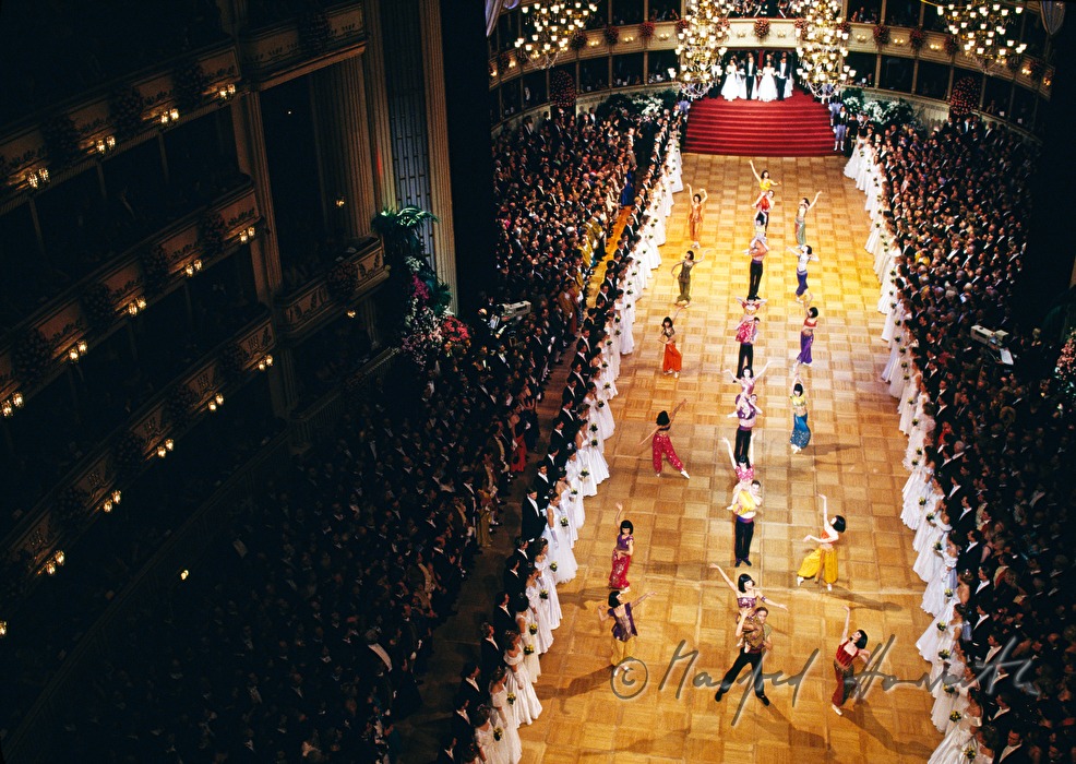 dancers at the opera ball dance the polonaise