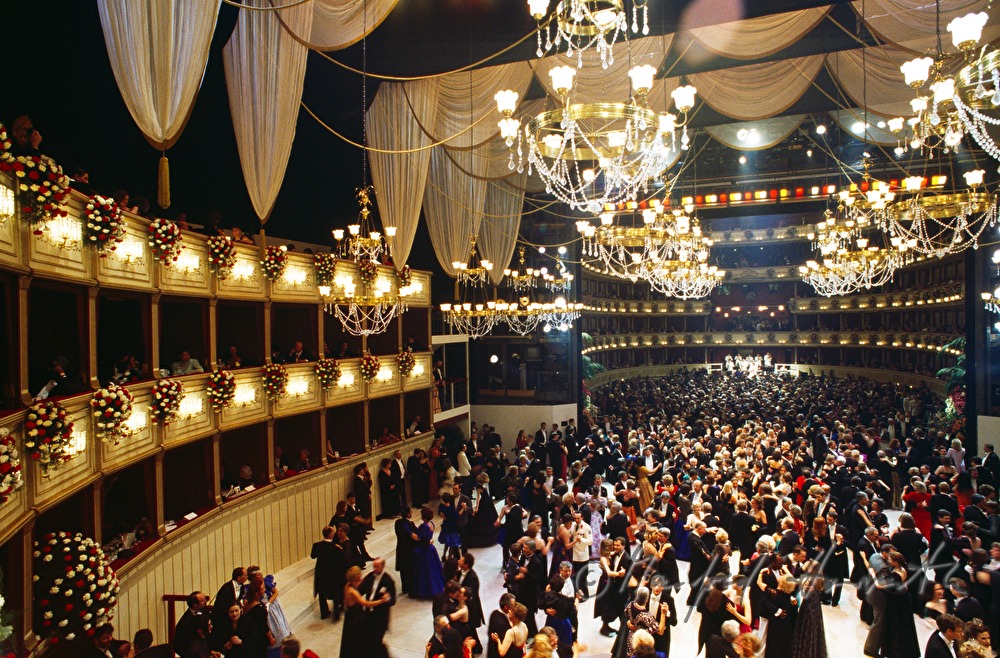 dancers at the opera ball dance the polonaise