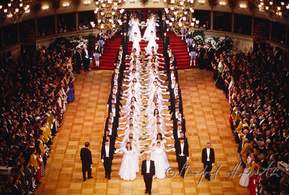 dancers at the opera ball dance the polonaise