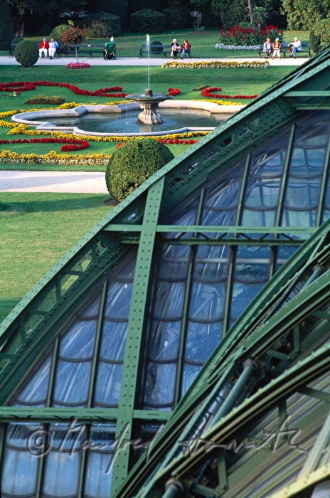 greenhouse (detail) and pond