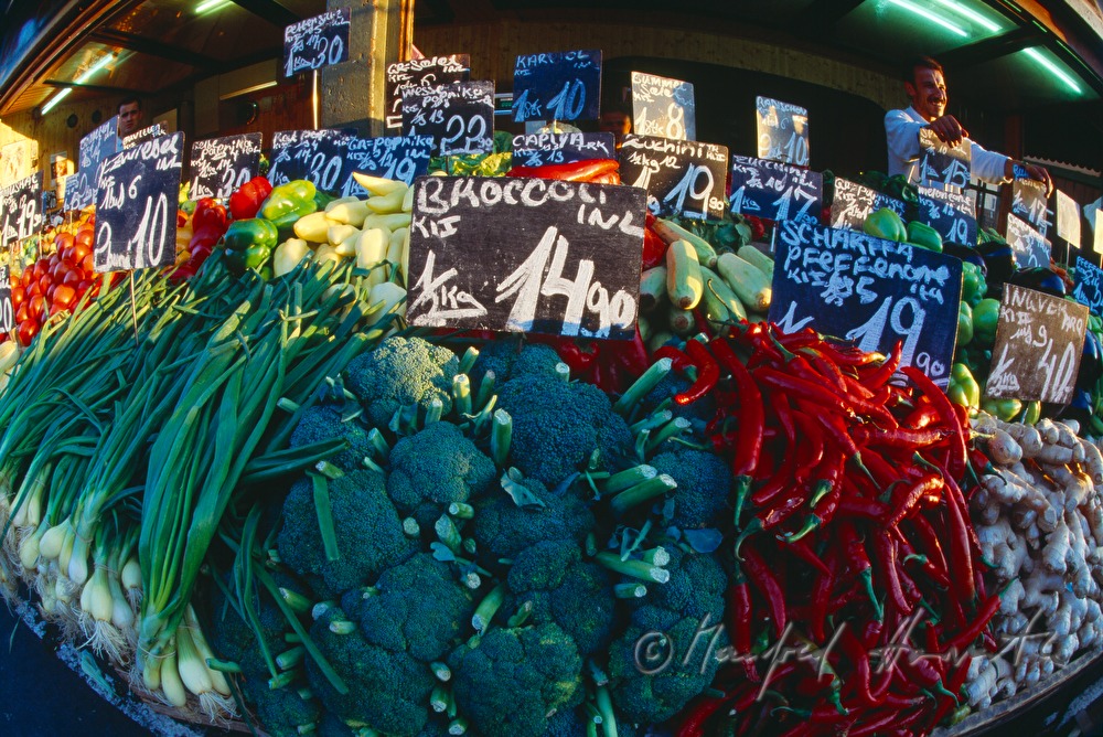 vegetables on a stand