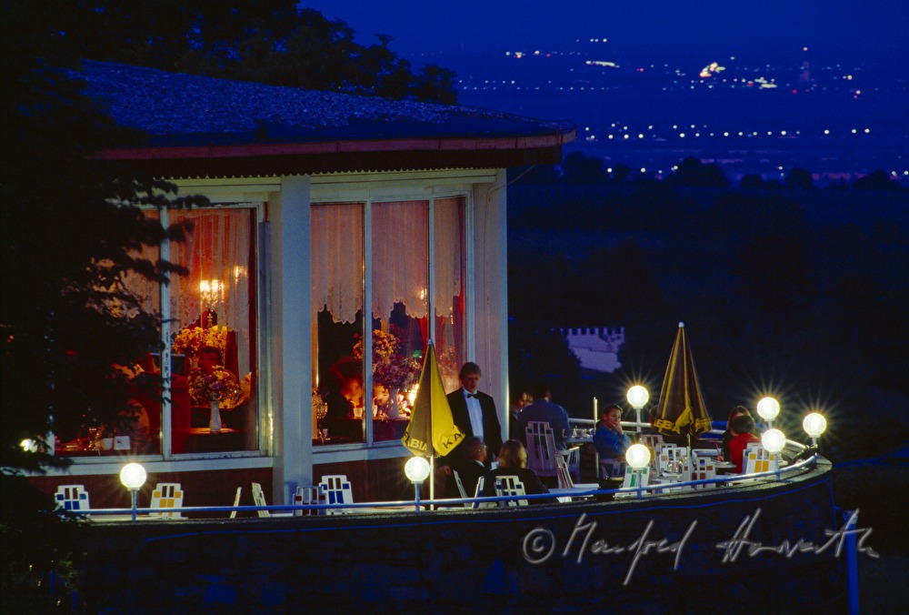 Cafe Cobenzl with distant view to Vienna