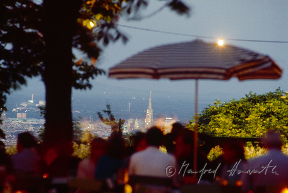 terrace of Villa Aurora with distant view to Vienna