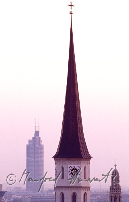 view from Saint Stephen's Cathedral to Saint Michael's Church