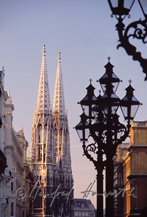 Votiv Church and lanterns of the Rathausplatz