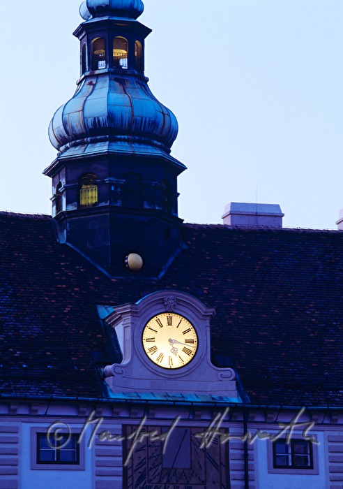 watch on the steeple of Amalienburg