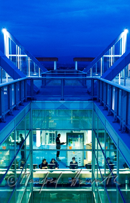 view from the roof to the atrium