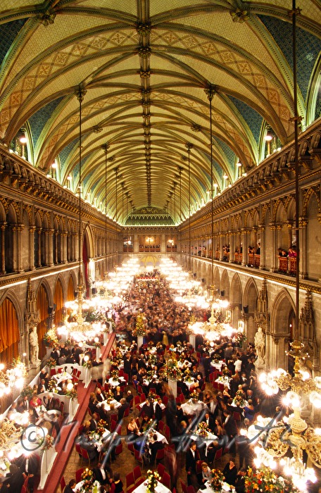 Town Hall Ball, view from the gallery to the dancers