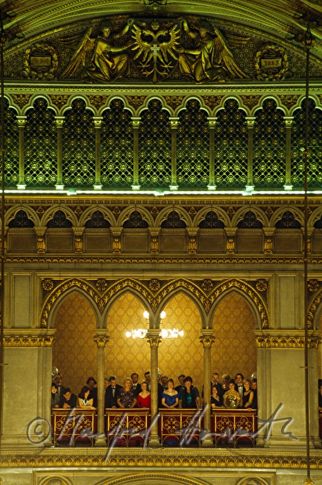 Town Hall Ball, view from the gallery to the dancers