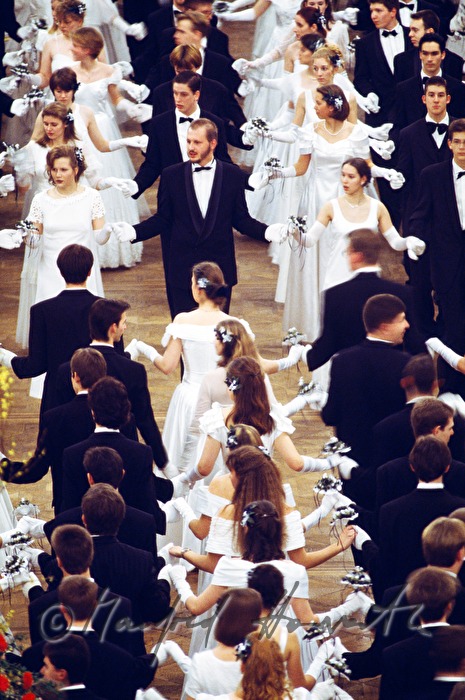 Town Hall Ball, dancers doing the conga line