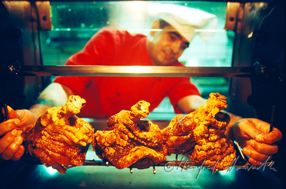 grilling of chicken in the kitchen