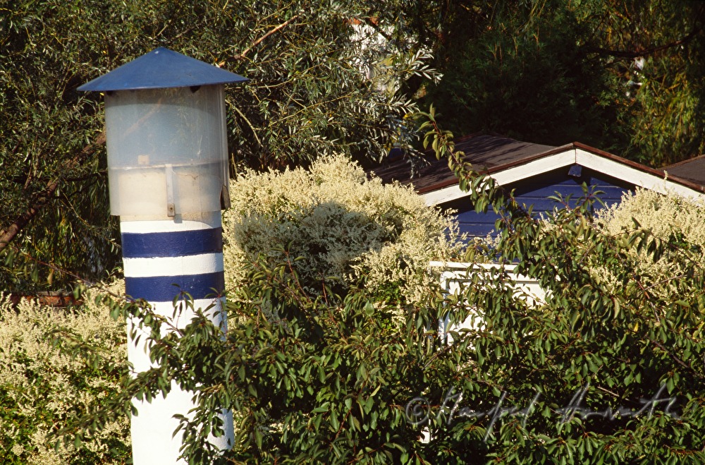 allotgarden with summerhouse and lighthouse