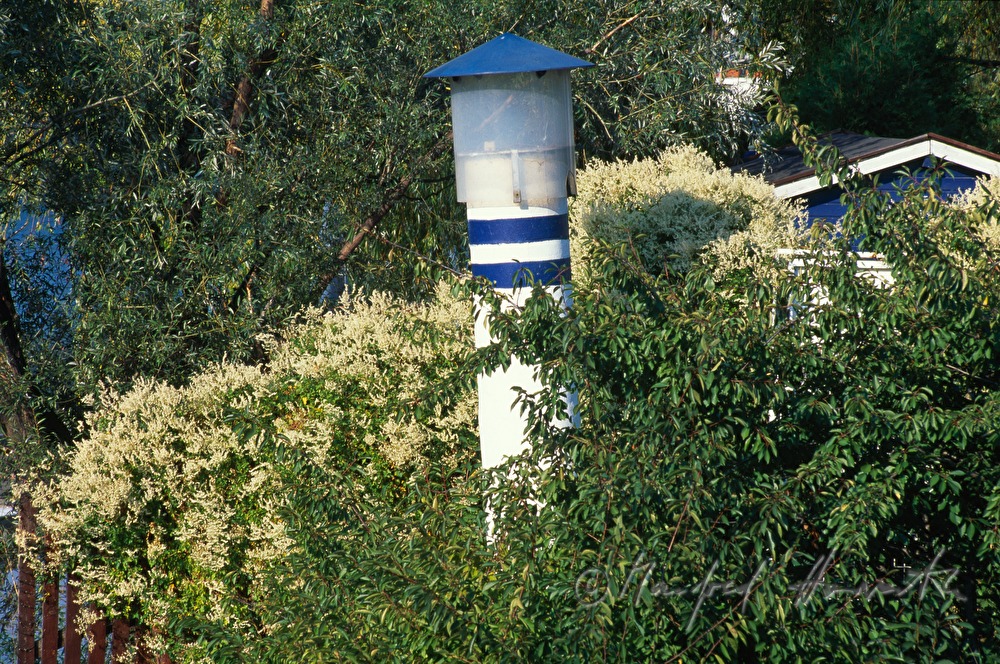 allotgarden with summerhouse and lighthouse