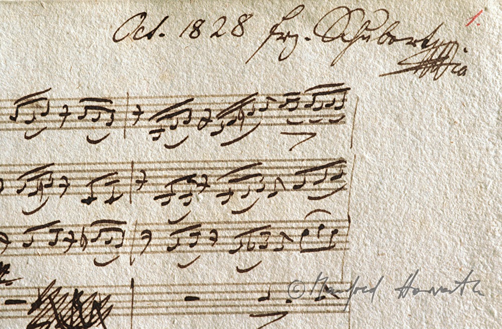 Schubert score notes and signature